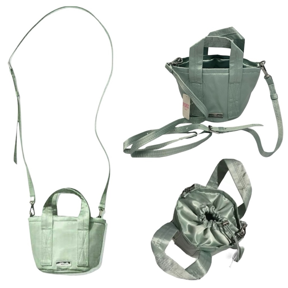 Pink by Victoria's Secret Mini Bucket Crossbody Bag Color Green 🆕